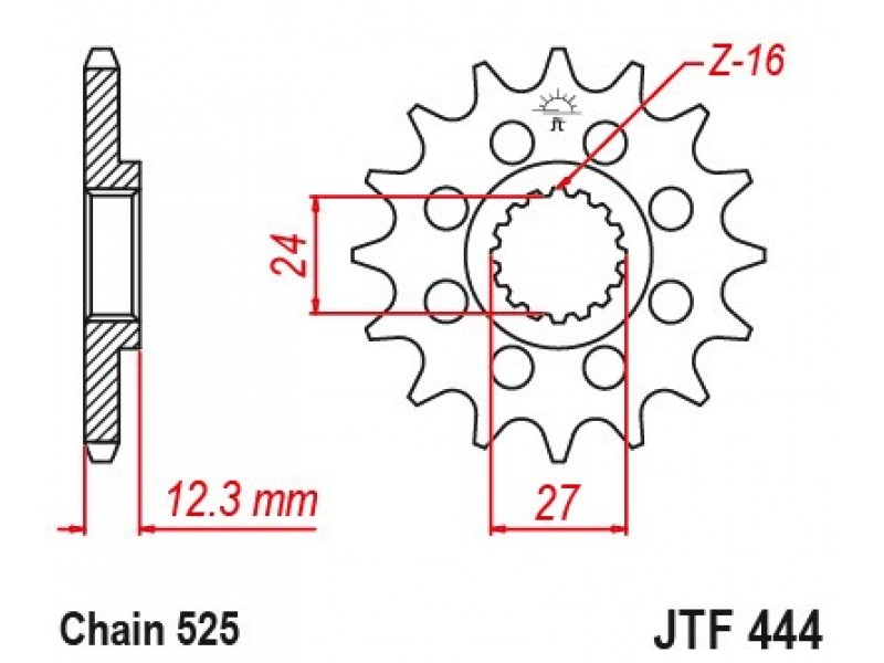 Pinion fata JT JTF 444-17 17T, 525 Pinion fata JT JTF 444-17 17T, 525
