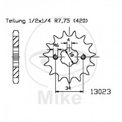 Pinion fata JMT 19T, 420 Pinion fata JMT 19T, 420