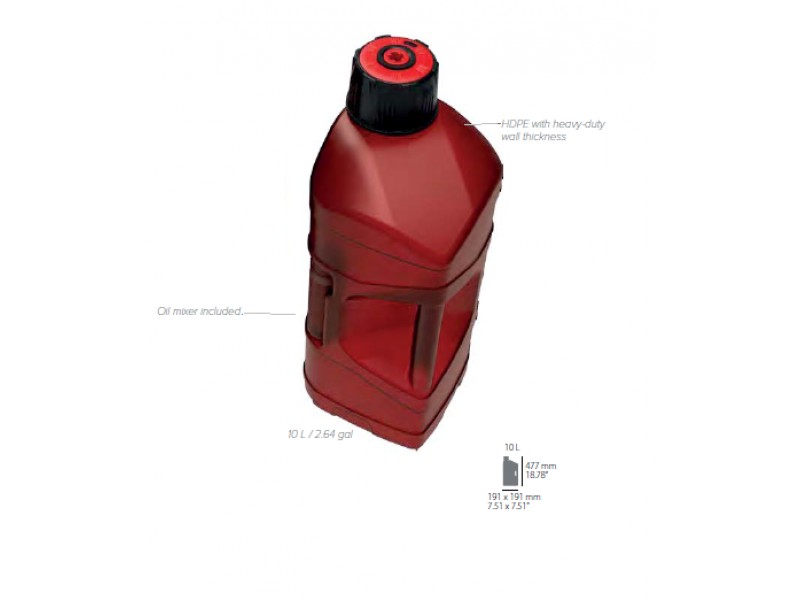 Utility can POLISPORT PROOCTANE 8464600001 10 l with standard cap + 100 ml mixer + hose clear red
