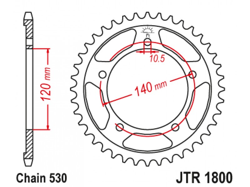 Foaie spate JT JTR 1800-45 45T, 530