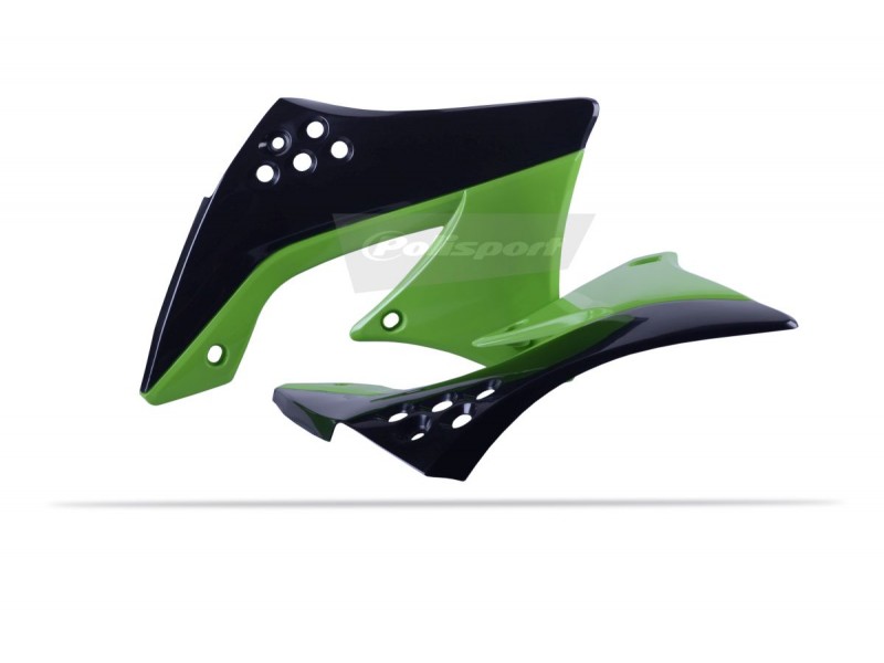 Radiator scoops POLISPORT 8412900004 (pereche) black/green 05