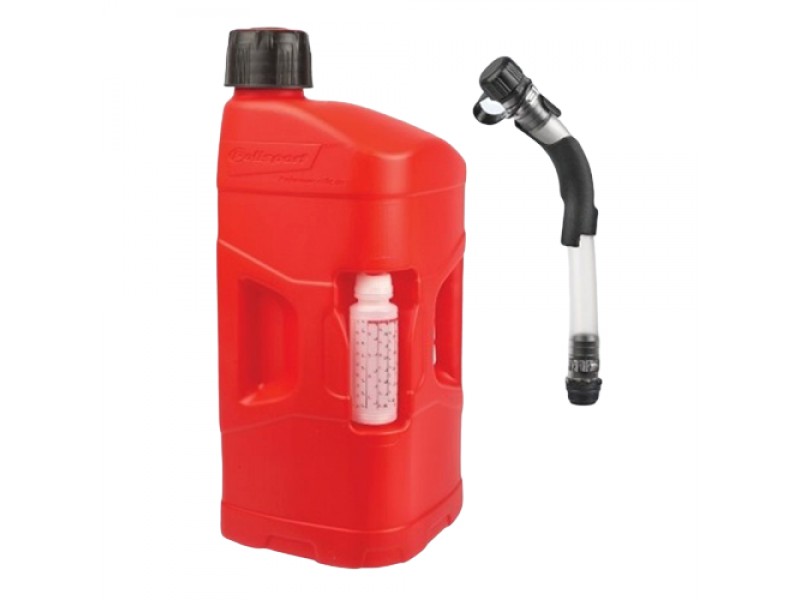 Utility can POLISPORT PROOCTANE 8460000001 20 l with standard cap + 250 ml mixer + hose clear red