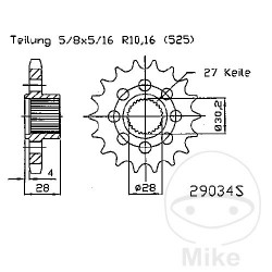 Pinion fata JMT 29034S Pinion fata JMT 29034S