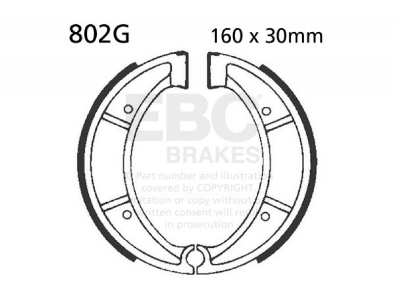 Brake shoe set EBC 802G canelati