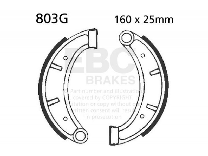 Brake shoe set EBC 803G canelati Brake shoe set EBC 803G canelati