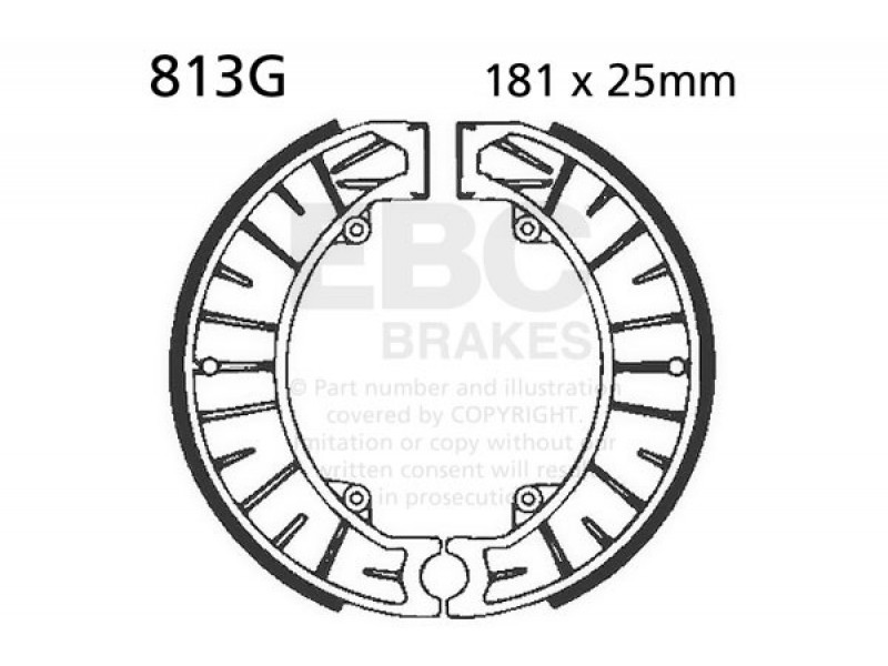 Brake shoe set EBC 813G canelati