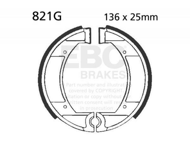 Brake shoe set EBC 821G canelati