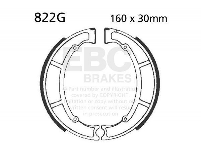 Brake shoe set EBC 822G canelati