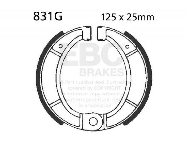 Brake shoe set EBC 831G canelati Brake shoe set EBC 831G canelati