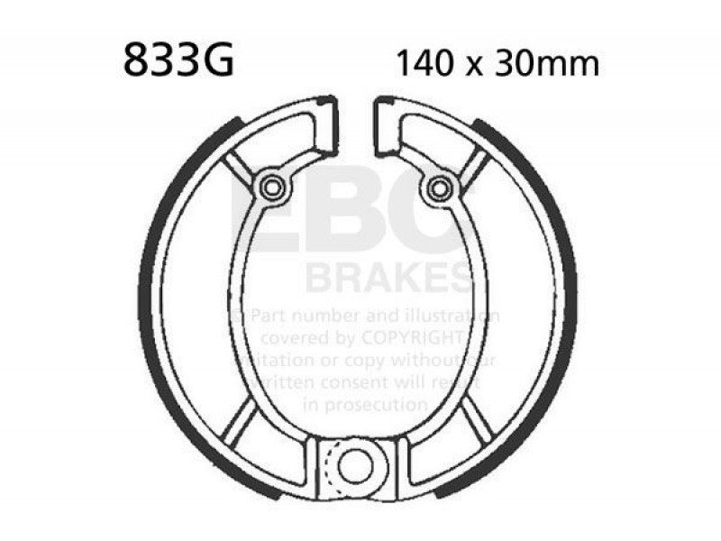 Brake shoe set EBC 833G canelati Brake shoe set EBC 833G canelati