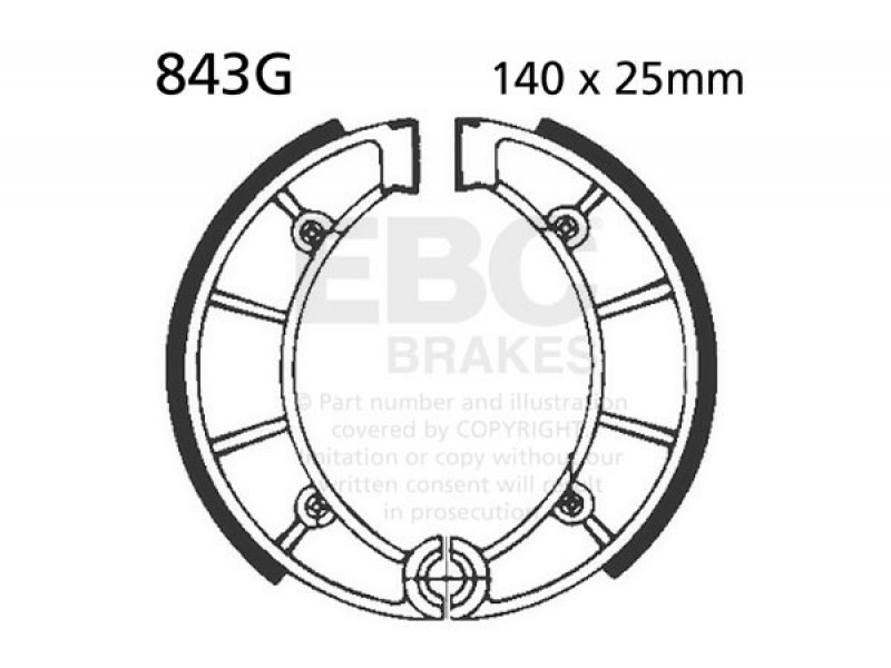 Brake shoe set EBC 843G canelati Brake shoe set EBC 843G canelati