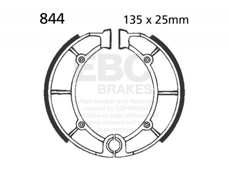 Brake shoe set EBC 844G canelati Brake shoe set EBC 844G canelati