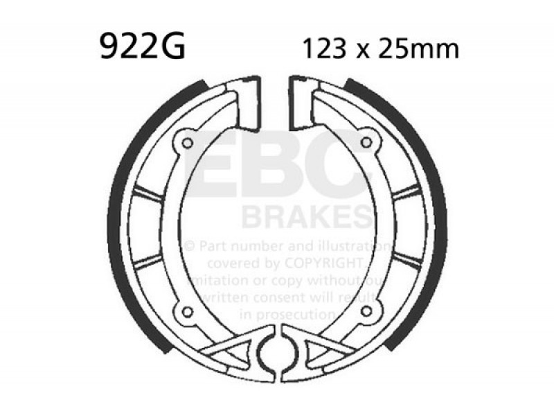 Brake shoe set EBC 922G canelati Brake shoe set EBC 922G canelati