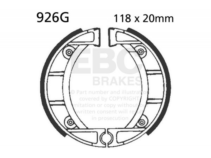 Brake shoe set EBC 926G canelati Brake shoe set EBC 926G canelati