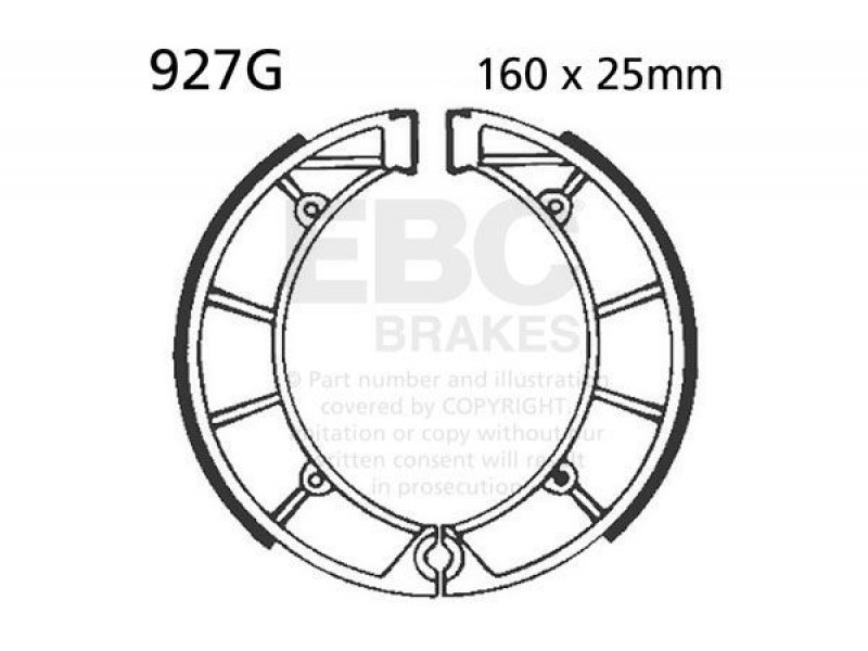 Brake shoe set EBC 927G canelati