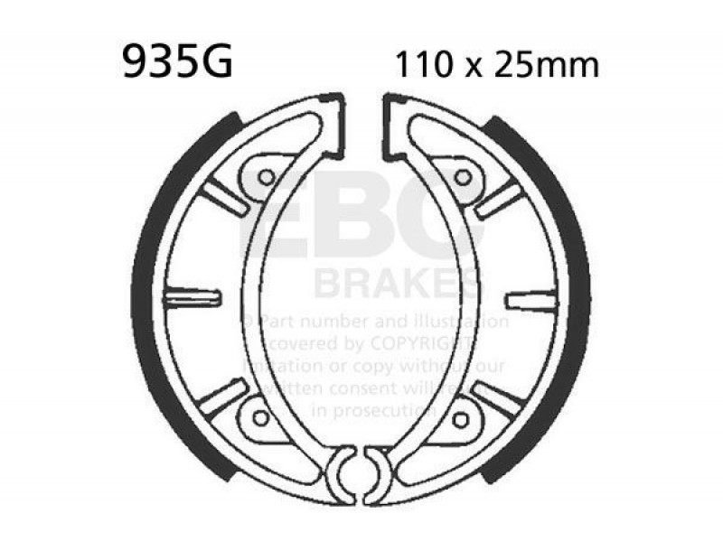 Brake shoe set EBC 935G canelati