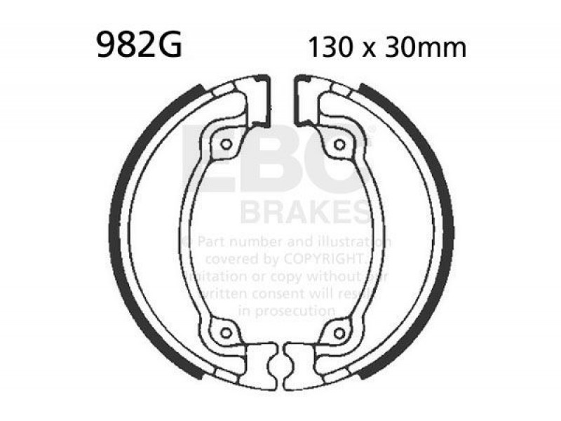 Brake shoe set EBC 982G canelati