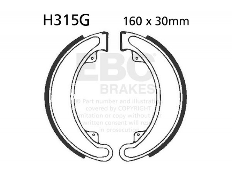 Brake shoe set EBC H315G canelati