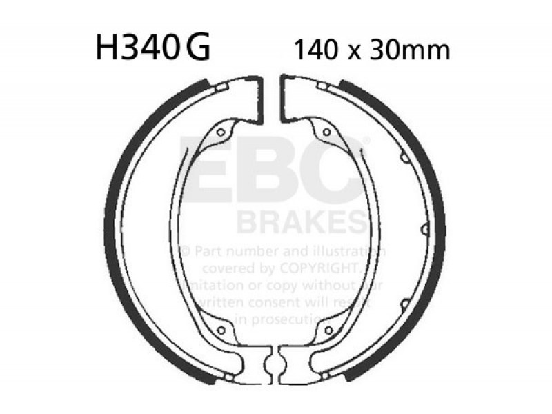 Brake shoe set EBC H340G canelati