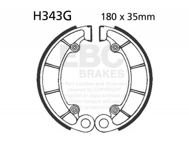 Brake shoe set EBC H343G canelati Brake shoe set EBC H343G canelati