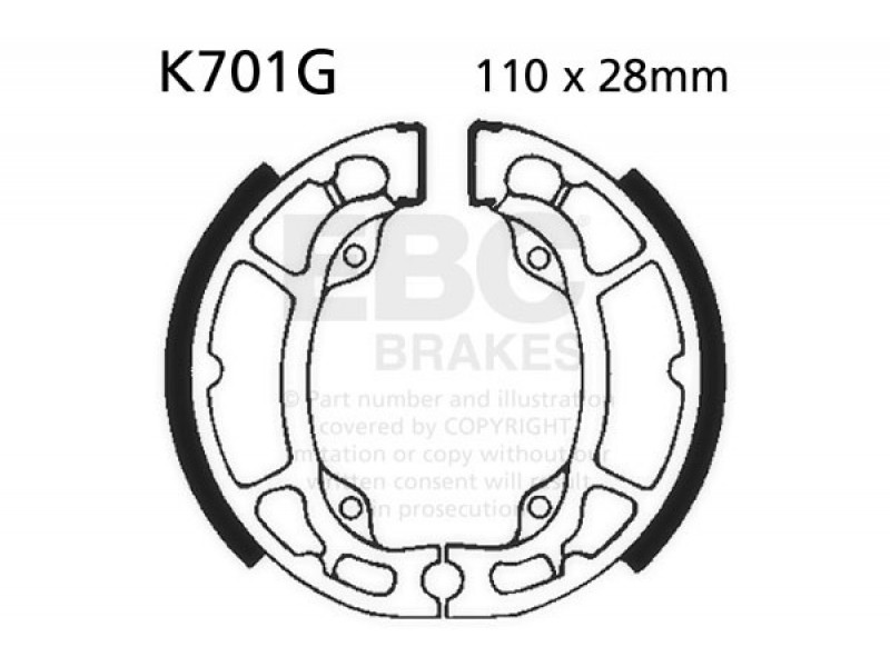 Brake shoe set EBC K701G canelati Brake shoe set EBC K701G canelati