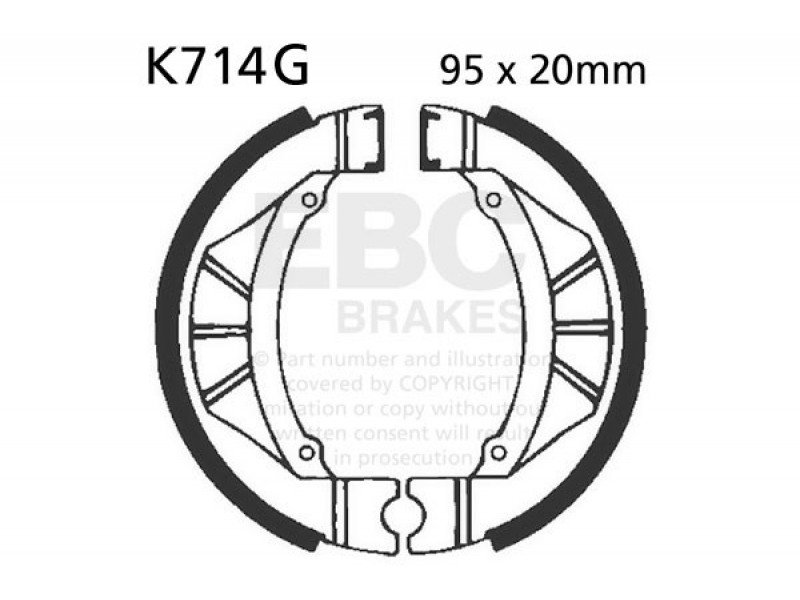 Brake shoe set EBC K714G canelati Brake shoe set EBC K714G canelati
