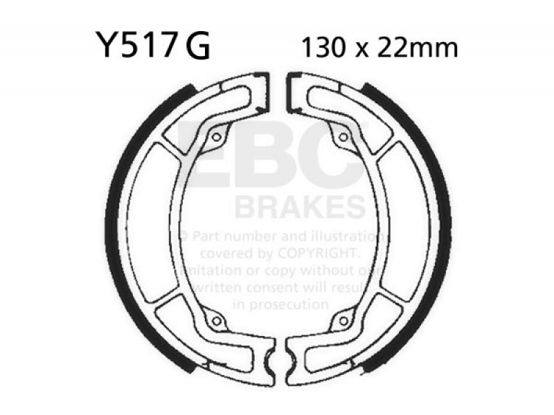 Brake shoe set EBC Y517G canelati