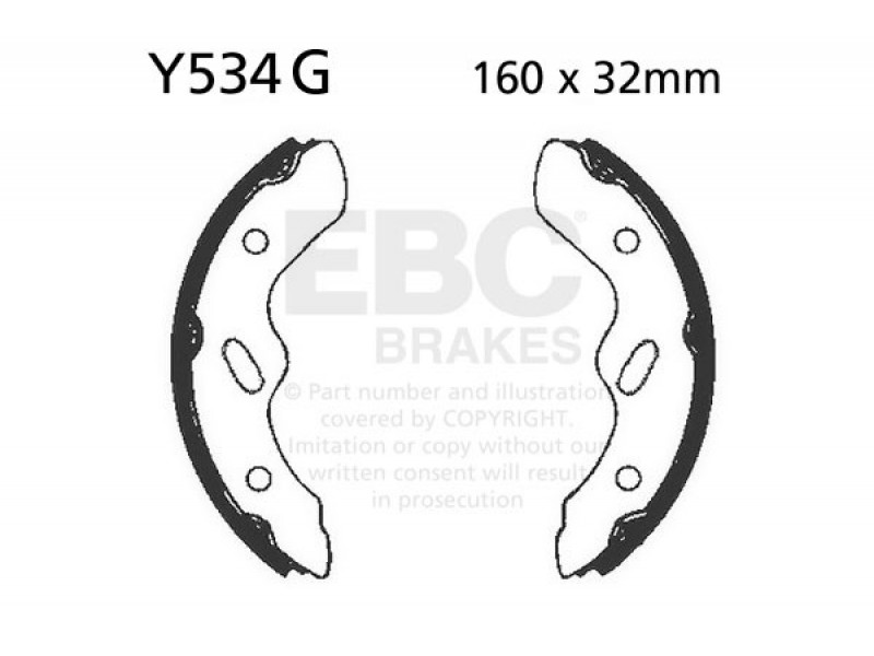 Brake shoe set EBC Y534G canelati