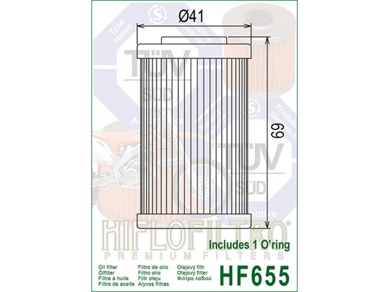 Filtru de ulei HIFLOFILTRO HF655 Filtru de ulei HIFLOFILTRO HF655