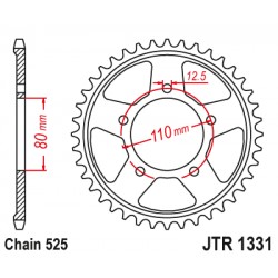 Foaie spate JT JTR 1331-42ZBK 42T, nt((525) Black Zinc Foaie spate JT JTR 1331-42ZBK 42T, nt((525) Black Zinc