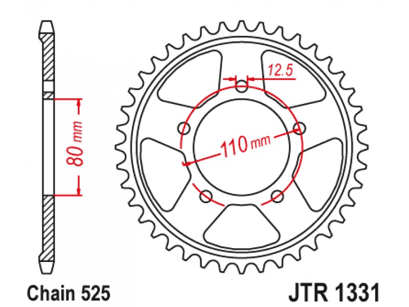 Foaie spate JT JTR 1331-42ZBK 42T, nt((525) Black Zinc