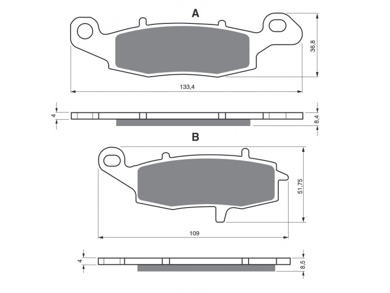 Placute de frana GOLDFREN 104 S3
