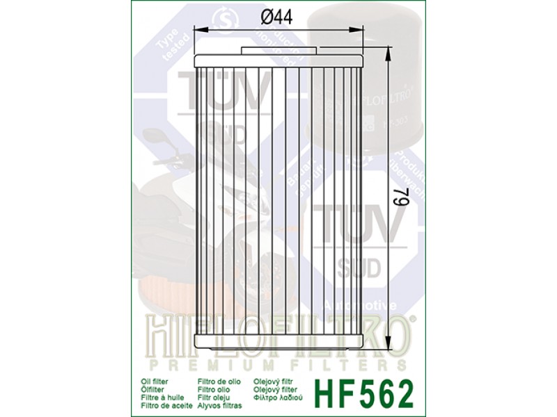 Filtru de ulei HIFLOFILTRO HF562 Filtru de ulei HIFLOFILTRO HF562