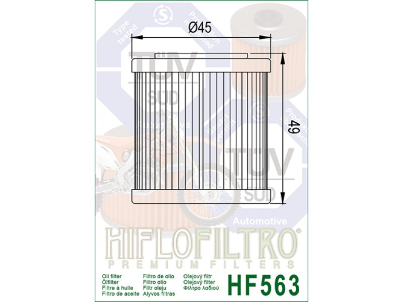 Filtru de ulei HIFLOFILTRO HF563 Filtru de ulei HIFLOFILTRO HF563