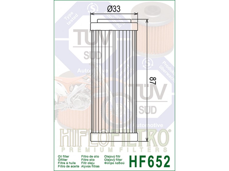 Filtru de ulei HIFLOFILTRO HF652 Filtru de ulei HIFLOFILTRO HF652