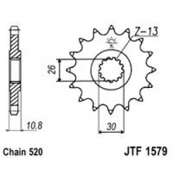 Pinion fata JT JTF 1579-16 16T, 520 Pinion fata JT JTF 1579-16 16T, 520