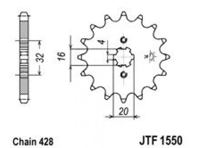 Pinion fata JT JTF 1550-14 14T, 428