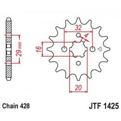 Pinion fata JT JTF 1425-13 13T, 428 Pinion fata JT JTF 1425-13 13T, 428