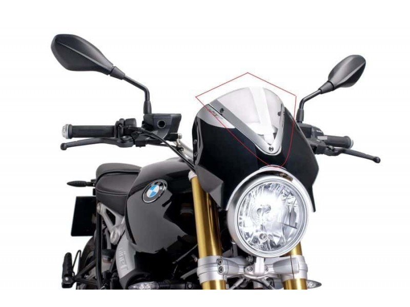 Windshield PUIG RETROVISION 7012W matt black transparent Windshield PUIG RETROVISION 7012W matt black transparent