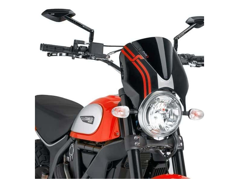 Windshield PUIG RETROVISION 7652N matt black Negru