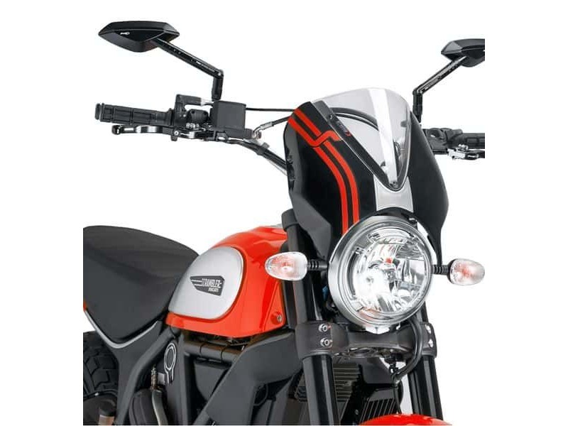 Windshield PUIG RETROVISION 7652W matt black transparent