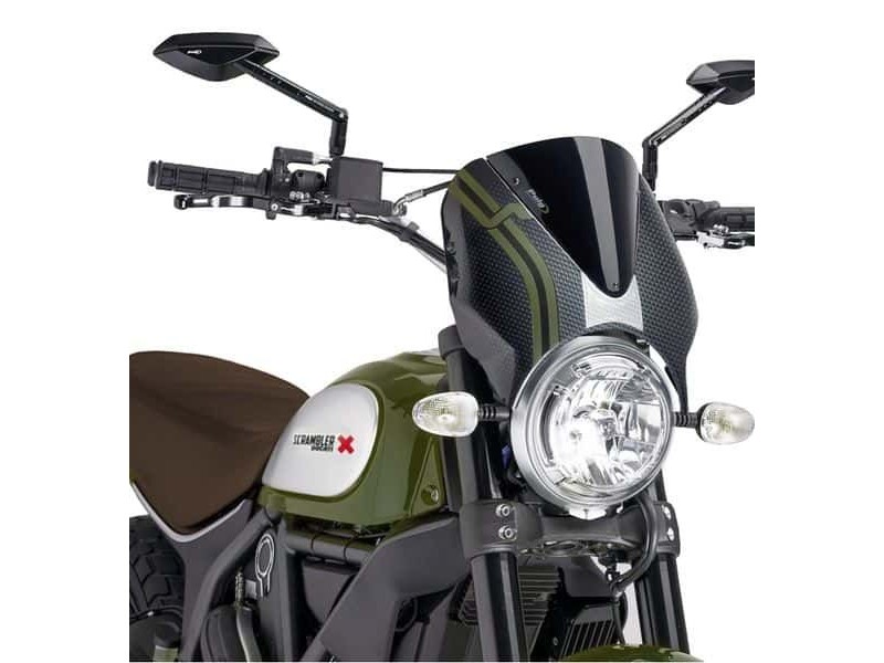 Windshield PUIG RETROVISION 8192N carbon look Negru