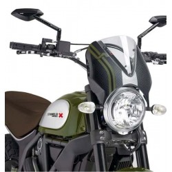 Windshield PUIG RETROVISION 8192W carbon look transparent Windshield PUIG RETROVISION 8192W carbon look transparent