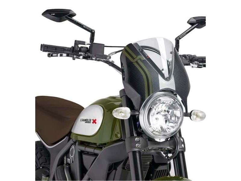 Windshield PUIG RETROVISION 8192W carbon look transparent