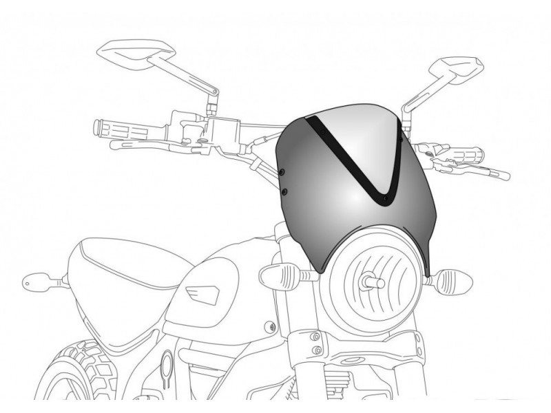 Windshield PUIG RETROVISION 8926A matt black Albastru Windshield PUIG RETROVISION 8926A matt black Albastru