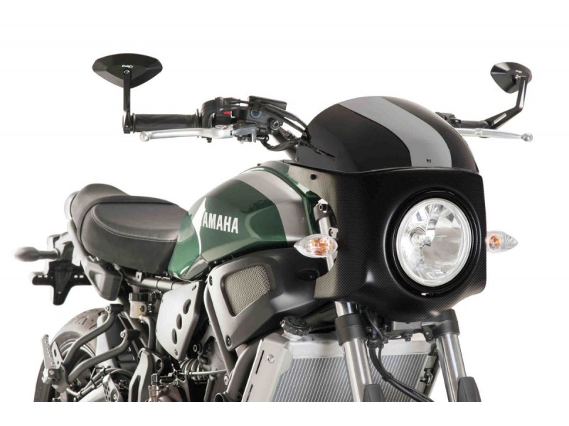 Windshield PUIG SEMI-FAIRING 9187N carbon look Negru