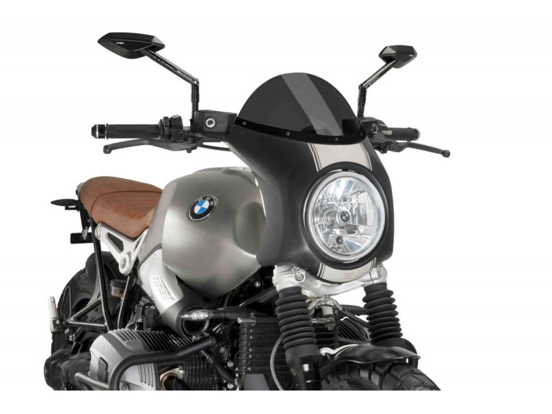 Windshield PUIG SEMI-FAIRING 9253F matt black dark smoke
