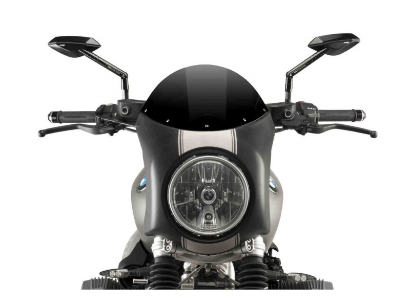 Windshield PUIG SEMI-FAIRING 9253N matt black Negru