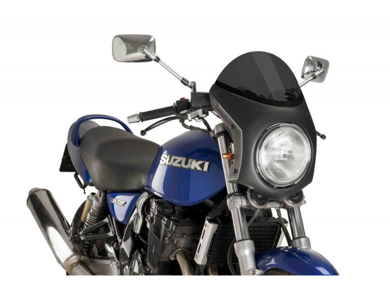 Windshield universal PUIG SEMI-FAIRING 9515F carbon look dark smoke
