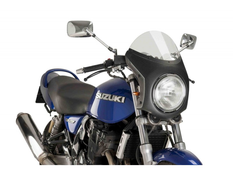 Windshield universal PUIG SEMI-FAIRING 9515H carbon look smoke